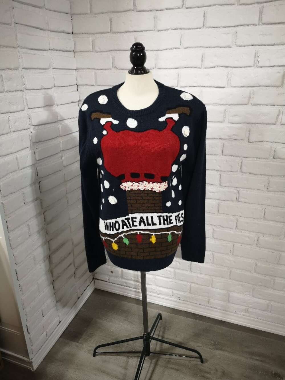 George Men's Size Medium Christmas "Who Ate All The Pies" Sweater Office Party